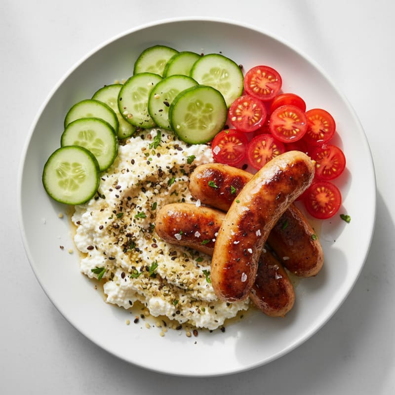Sausage and Cottage Cheese Power Platter