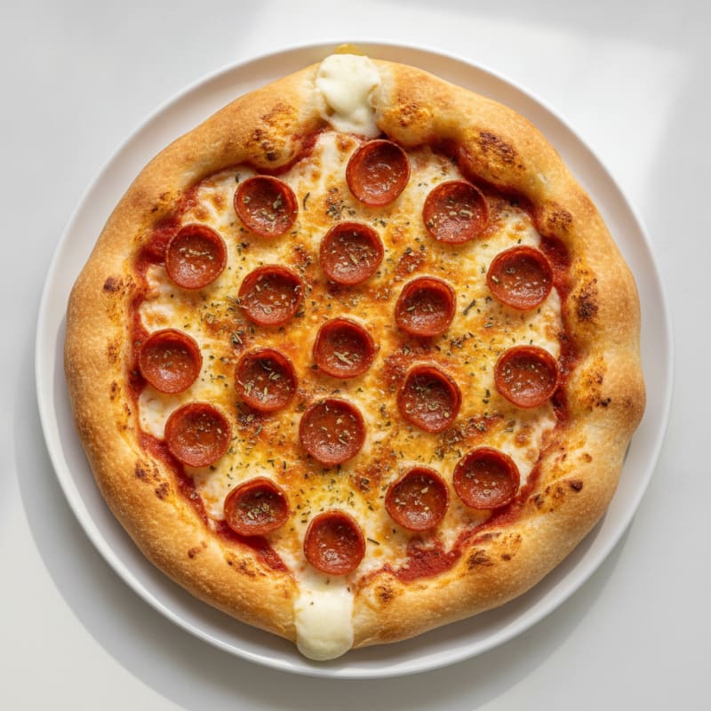 High-Protein Stuffed Crust Pepperoni Pizza