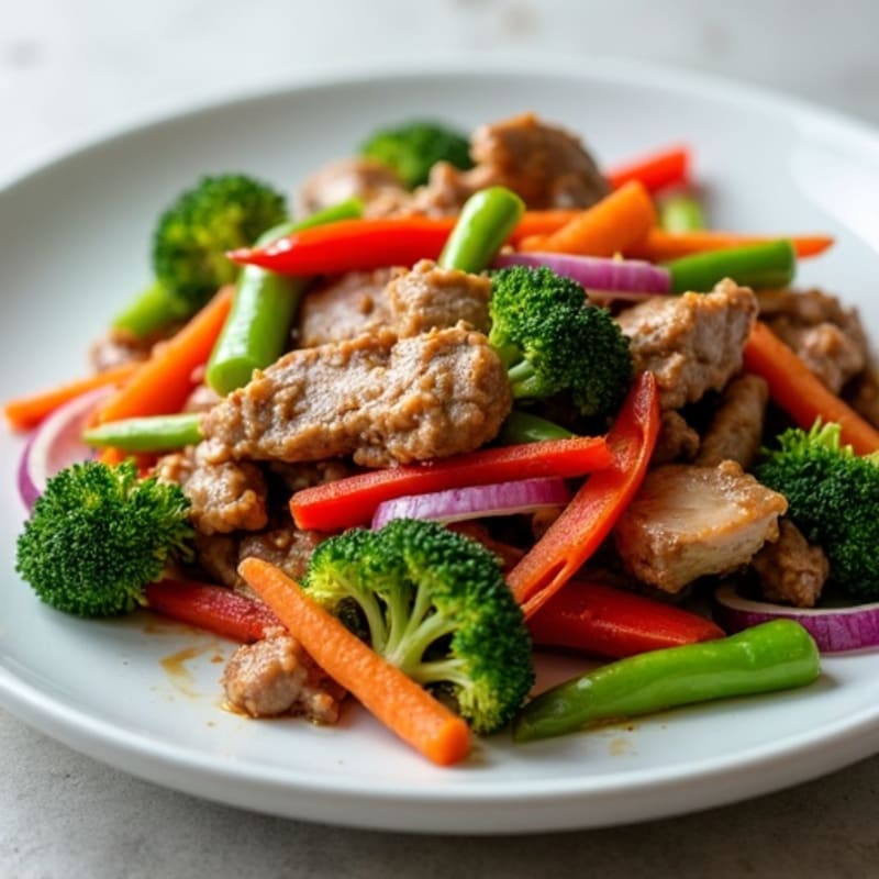 Chicken and Beef Stir-Fry with Fresh Crispy Vegetables