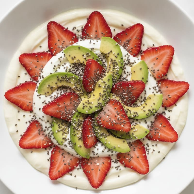 Protein Yogurt Bowl with Strawberries and Protein Powder
