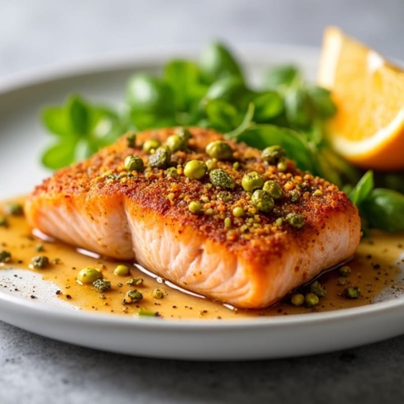 Crispy Pistachio-Crusted Salmon with Citrus-Ginger Glaze