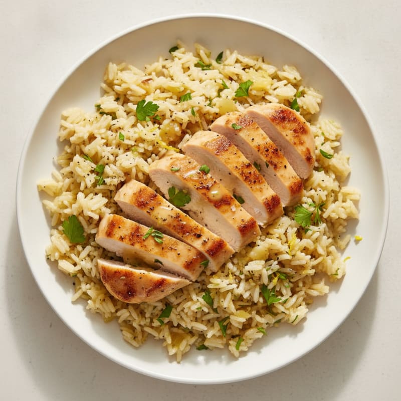 Lemon Herb Chicken Rice Pilaf