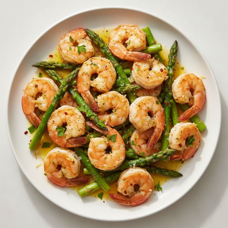 Zesty Garlic-Herb Shrimp with Roasted Asparagus