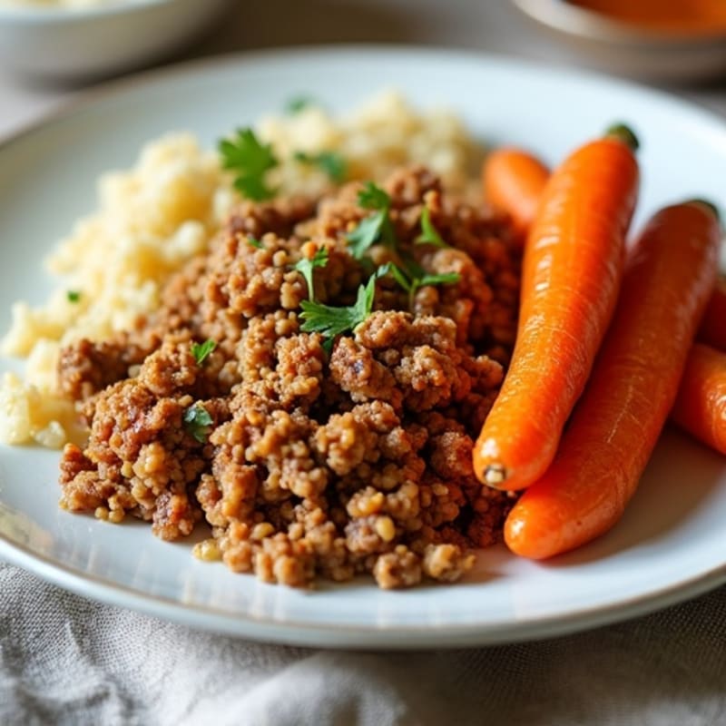 Spiced Ground Turkey and Crispy Roasted Carrots