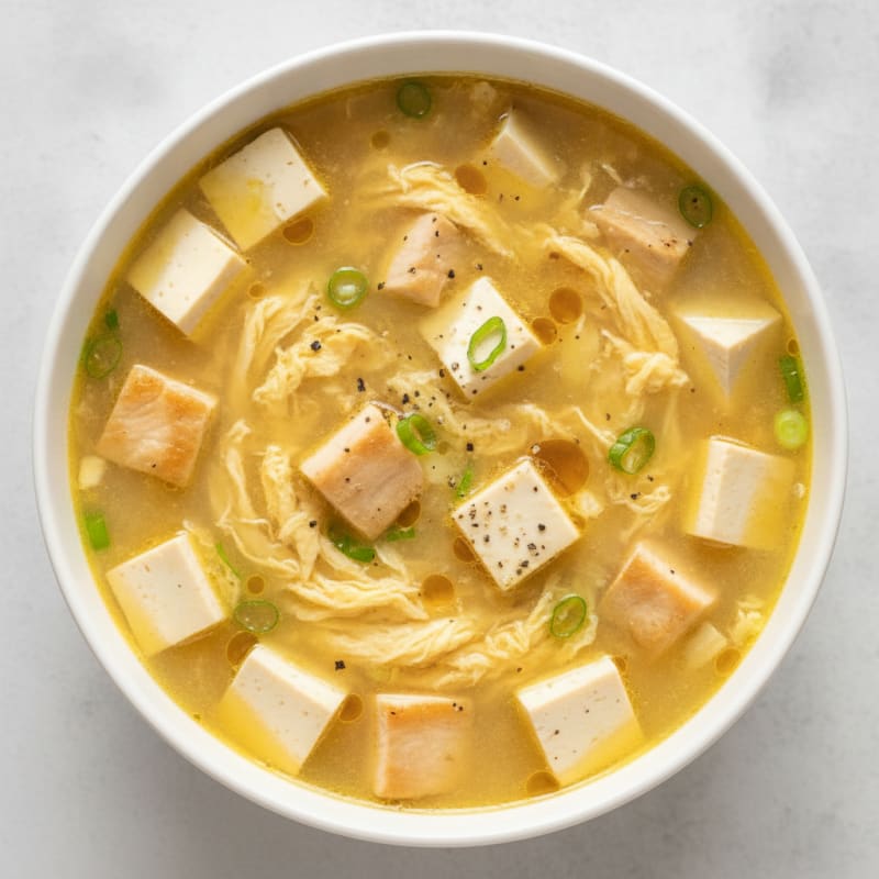 Chicken and Tofu Egg Drop Soup