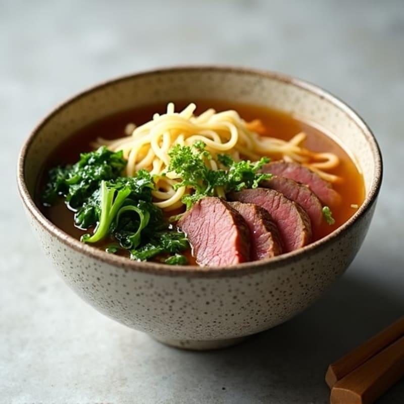 Ginger-Lemongrass Beef Bone Broth Noodle Bowl
