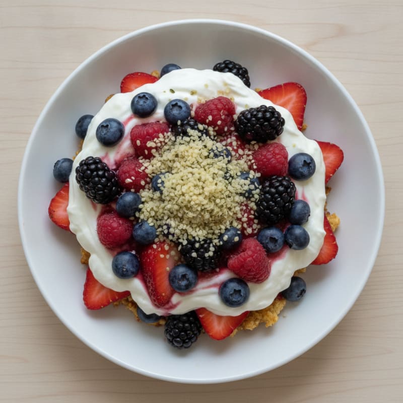 Greek Yogurt Protein Parfait with Mixed Fruit