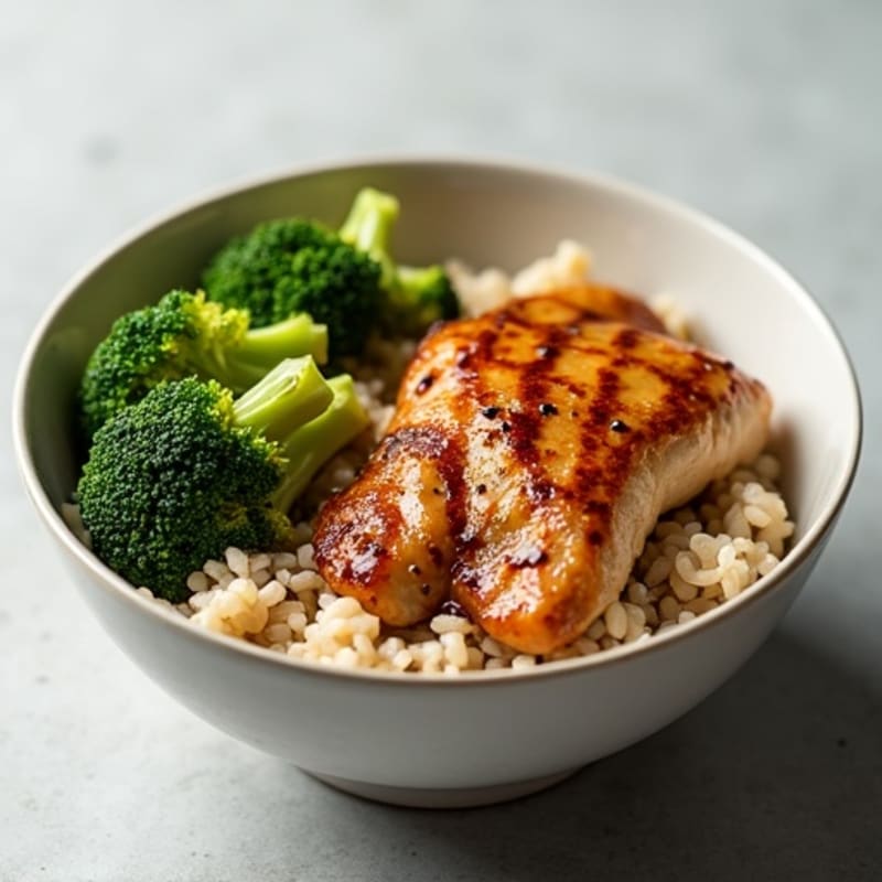 Ginger-Soy Glazed Chicken Rice Bowl with Roasted Broccoli