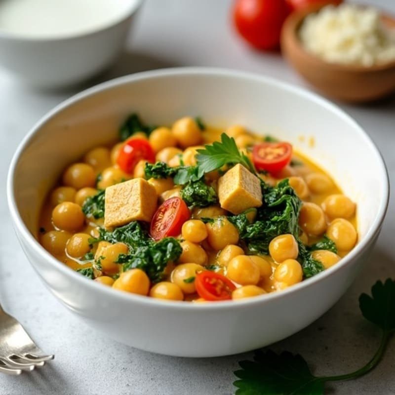 Creamy Chickpea and Spinach Curry