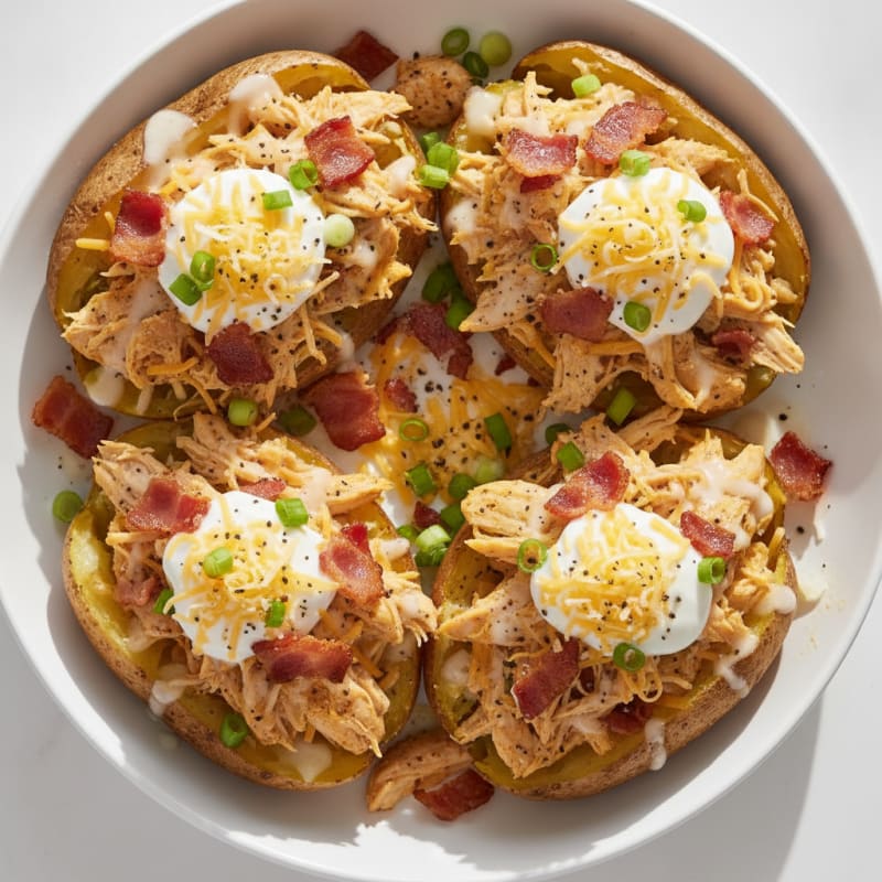 Loaded Baked Potatoes with Crispy Bacon