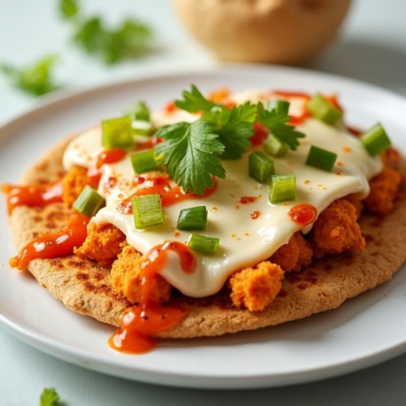 Crispy Baked Buffalo Chicken Flatbread