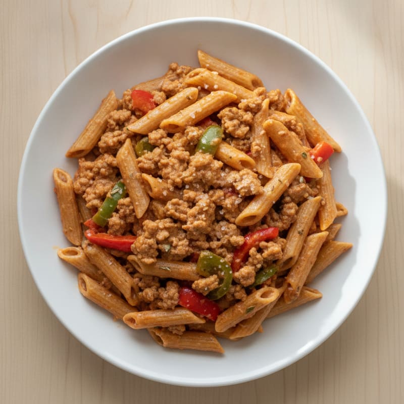 Creamy Beef and Bell Pepper Pasta