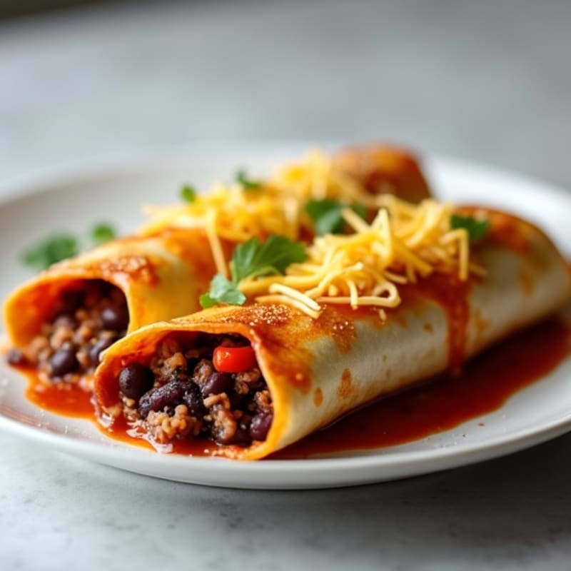 Lean Ground Beef and Black Bean Enchiladas