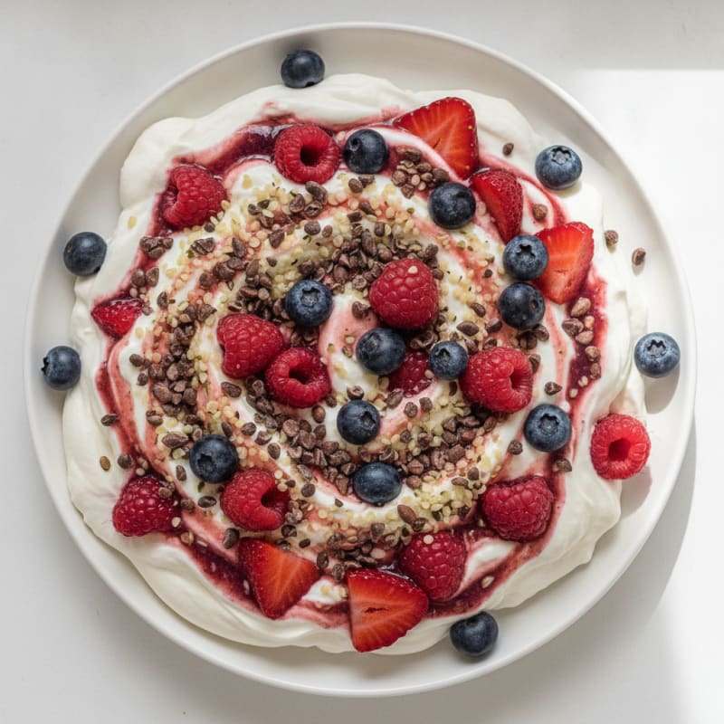 Greek Yogurt Protein Mousse with Mixed Berries