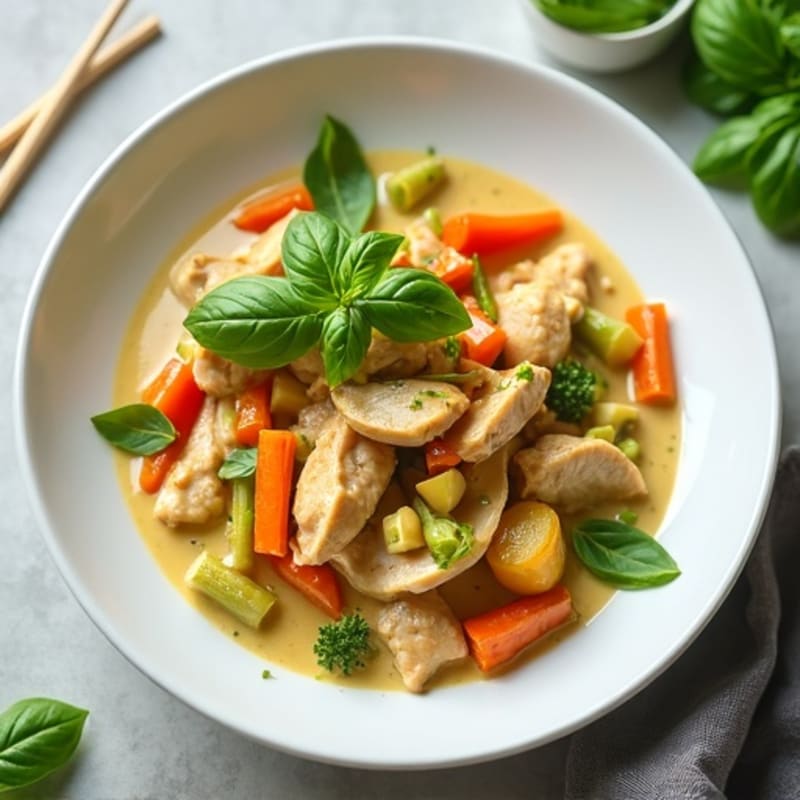 Creamy Thai Green Chicken Curry with Fresh Crisp Vegetables
