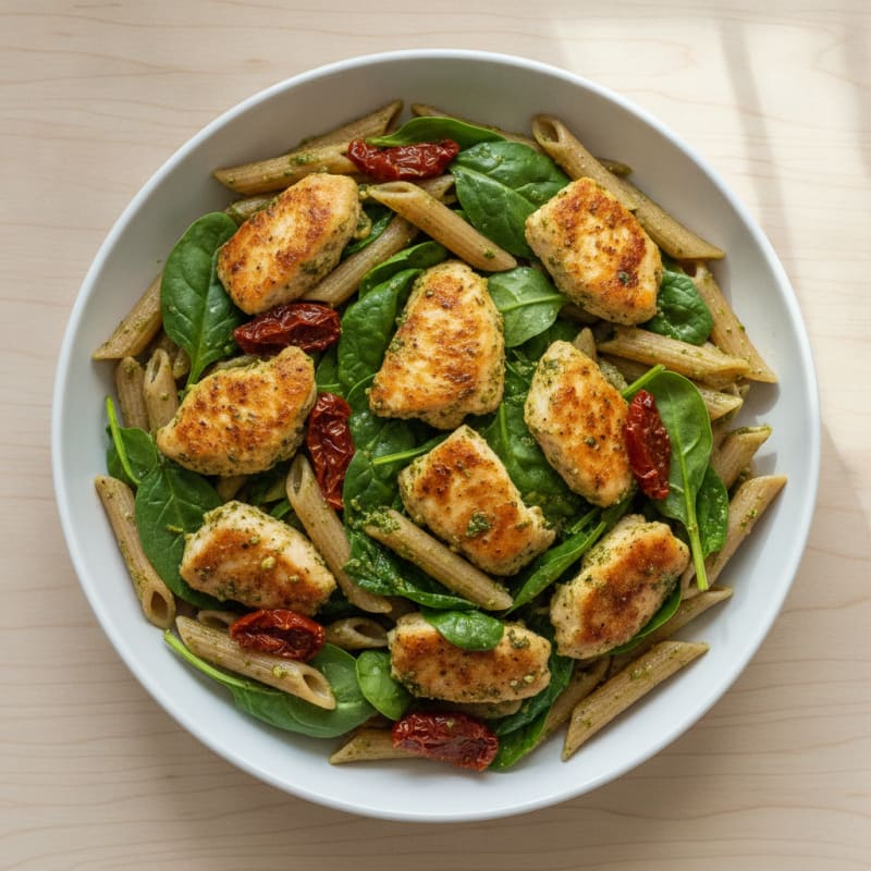 Pesto Chicken with Sundried Tomatoes Pasta