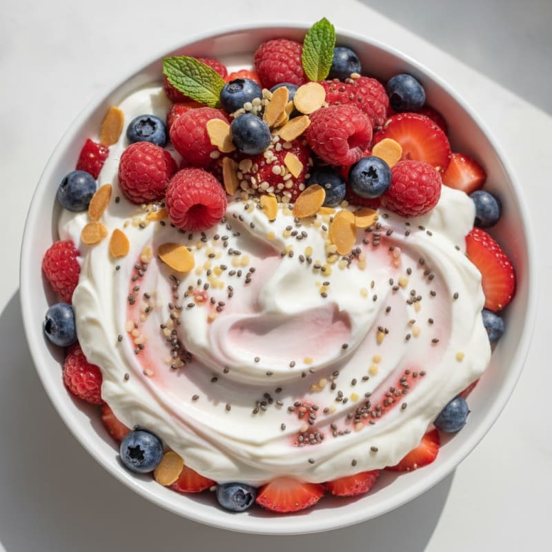 Creamy Greek Yogurt Protein Parfait with Mixed Berries