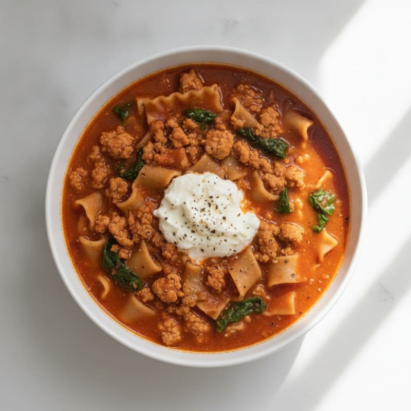Hearty Lasagna Soup with Ricotta