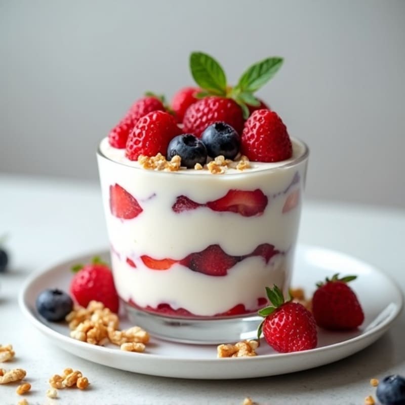 Greek Yogurt Protein Parfait with Mixed Berries