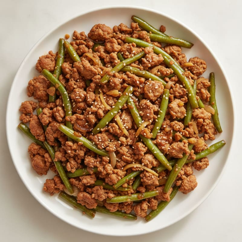 Lean Ground Turkey Stir Fry with Green Beans