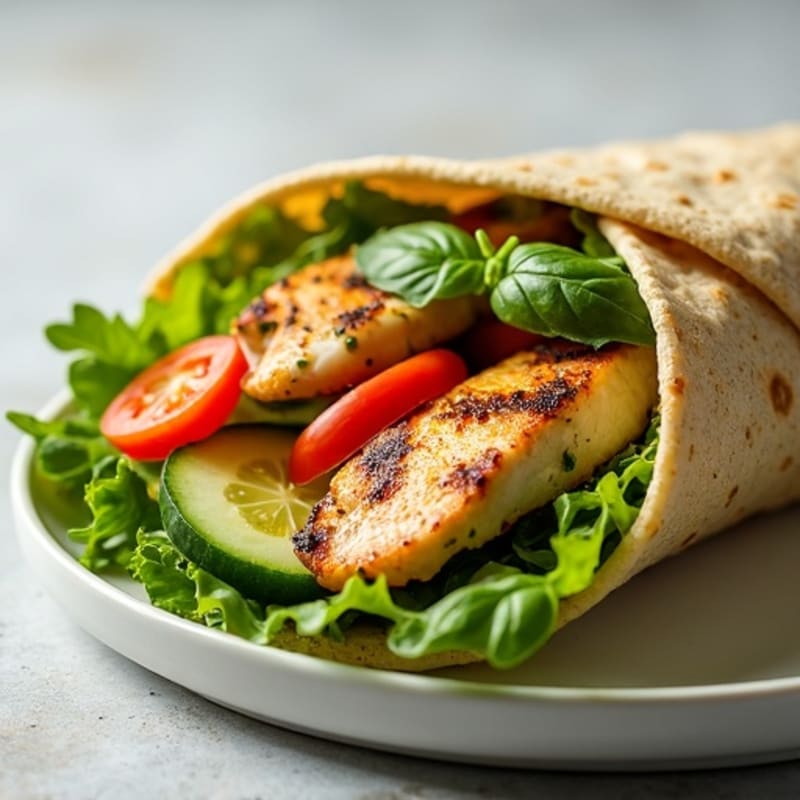 Lemon-Herb Grilled Chicken and Fresh Veggie Wrap