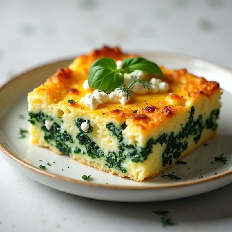 Crustless Creamy Spinach and Feta Bake