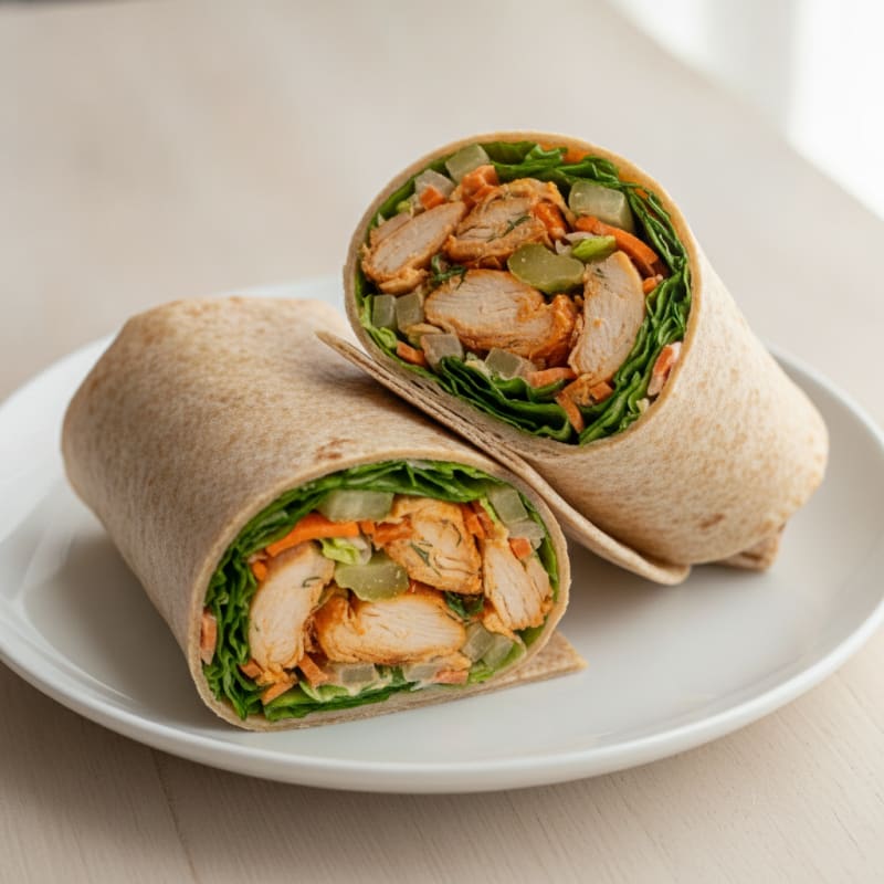 Buffalo Ranch Chicken Salad Wraps