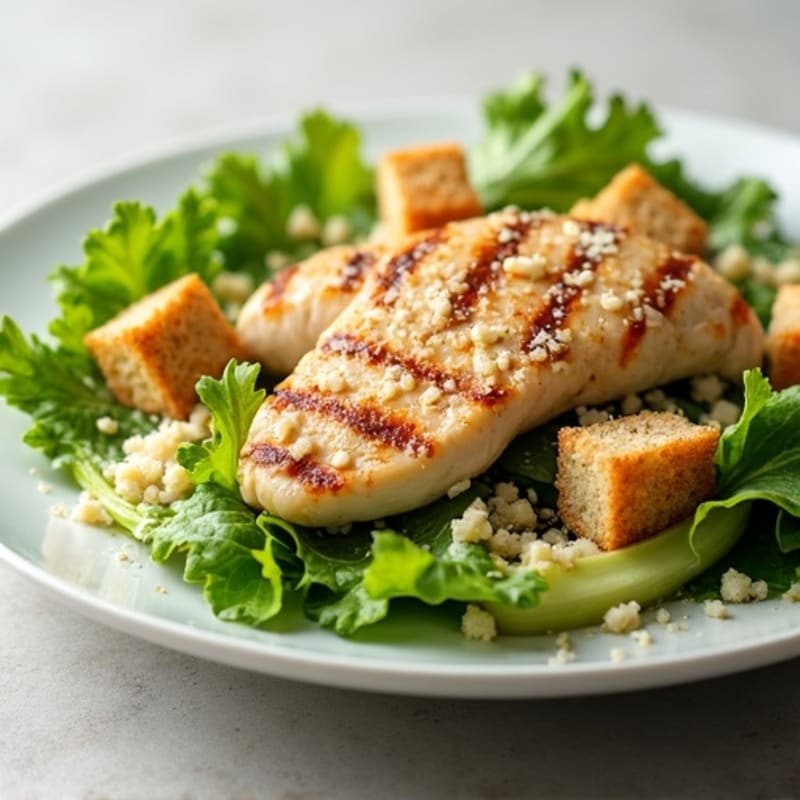 Grilled Chicken Caesar Salad with Crispy Romaine
