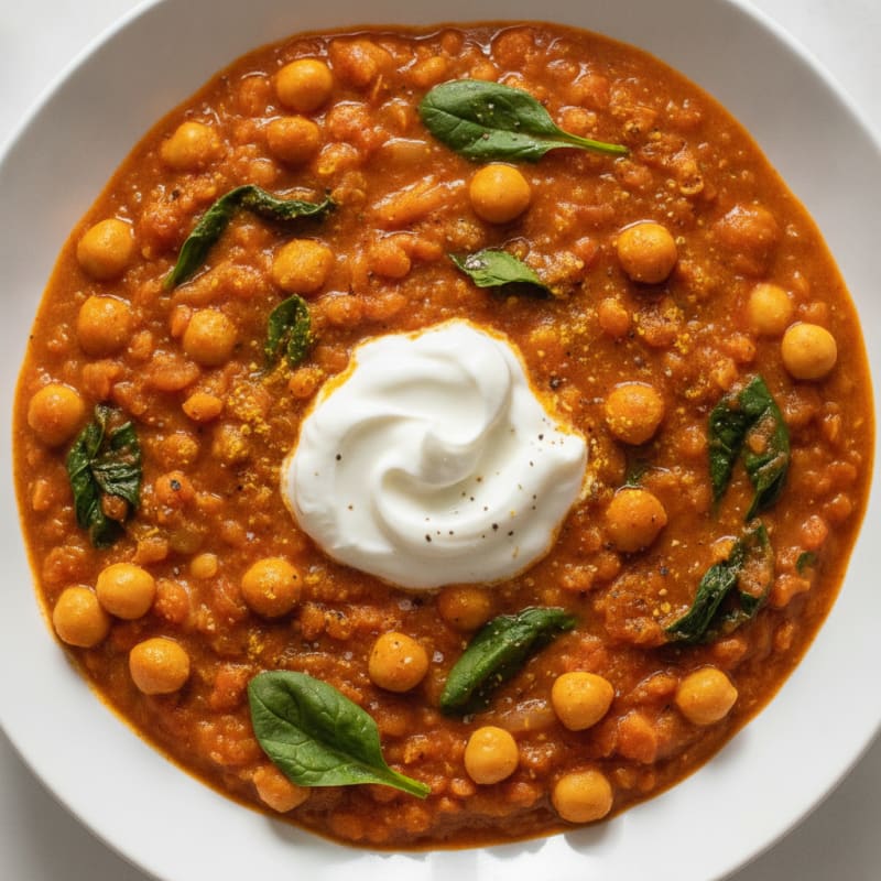 High-Protein Red Lentil and Chickpea Curry