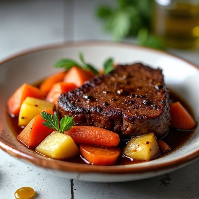 Tender Slow-Cooked Smoky Brisket with Roasted Root Vegetables