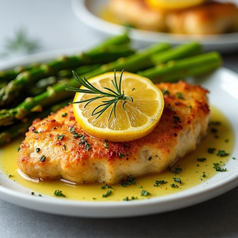 Crispy Lemon Herb Chicken with Roasted Asparagus