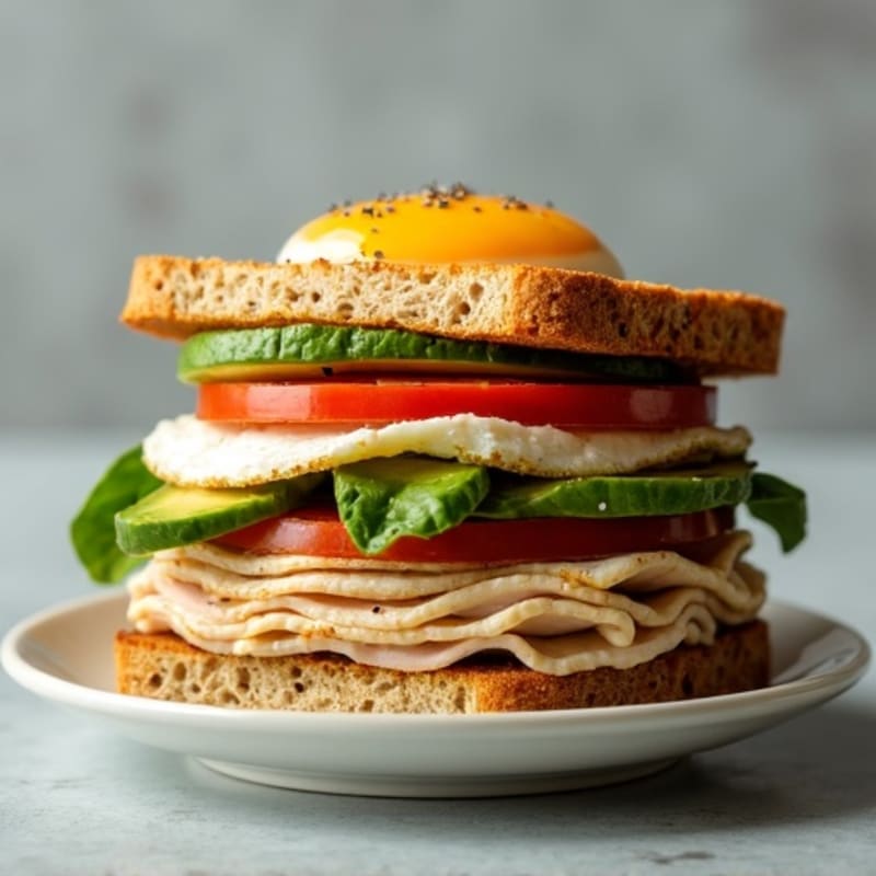 Stacked Turkey Club with Fresh Avocado