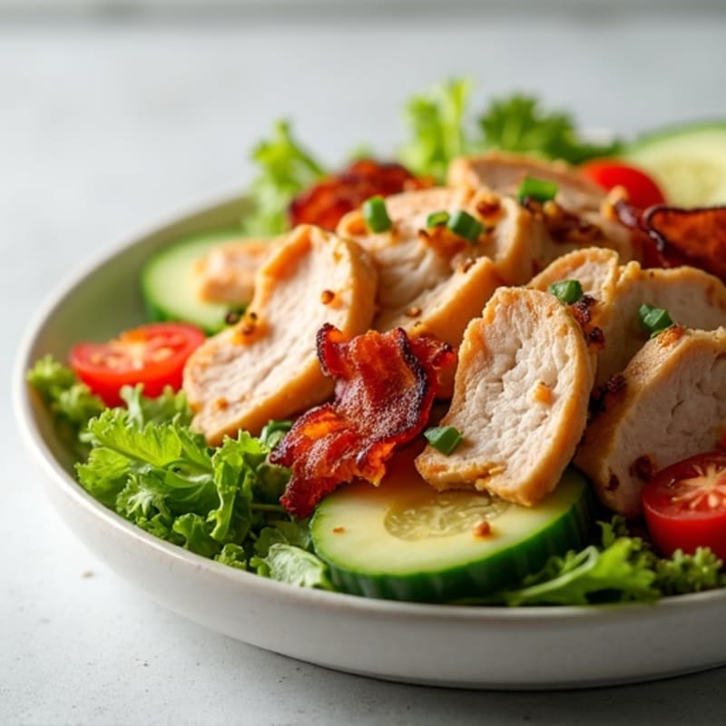 Fresh Turkey Club Salad with Crispy Bacon