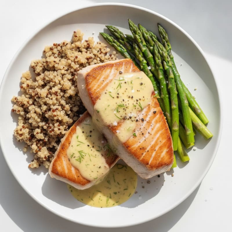 Pan-Seared Albacore with Lemon-Dill Sauce