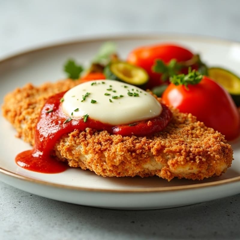 Healthy Crispy Chicken Parmesan with Roasted Vegetables
