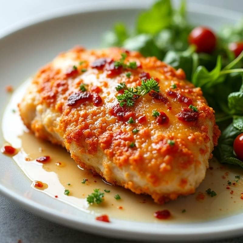 Crispy Baked Chicken with Spicy Garlic Glaze