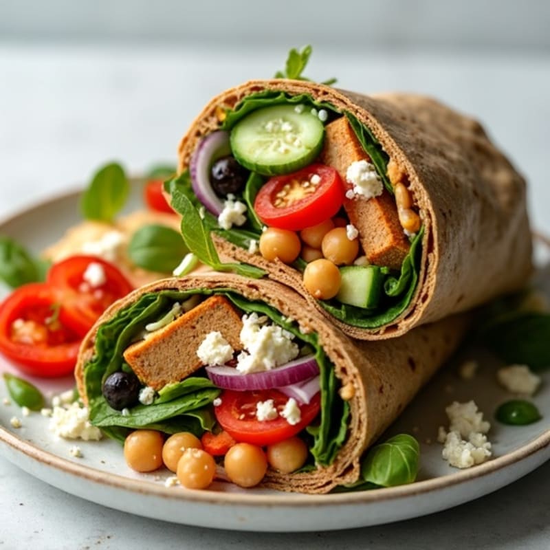 Crunchy Mediterranean Veggie Hummus Wrap