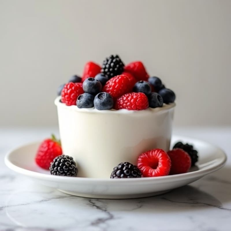 Silky Vanilla Protein Yogurt with Berries