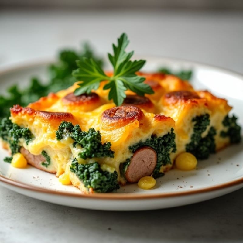 Savory Baked Sausage and Kale Strata