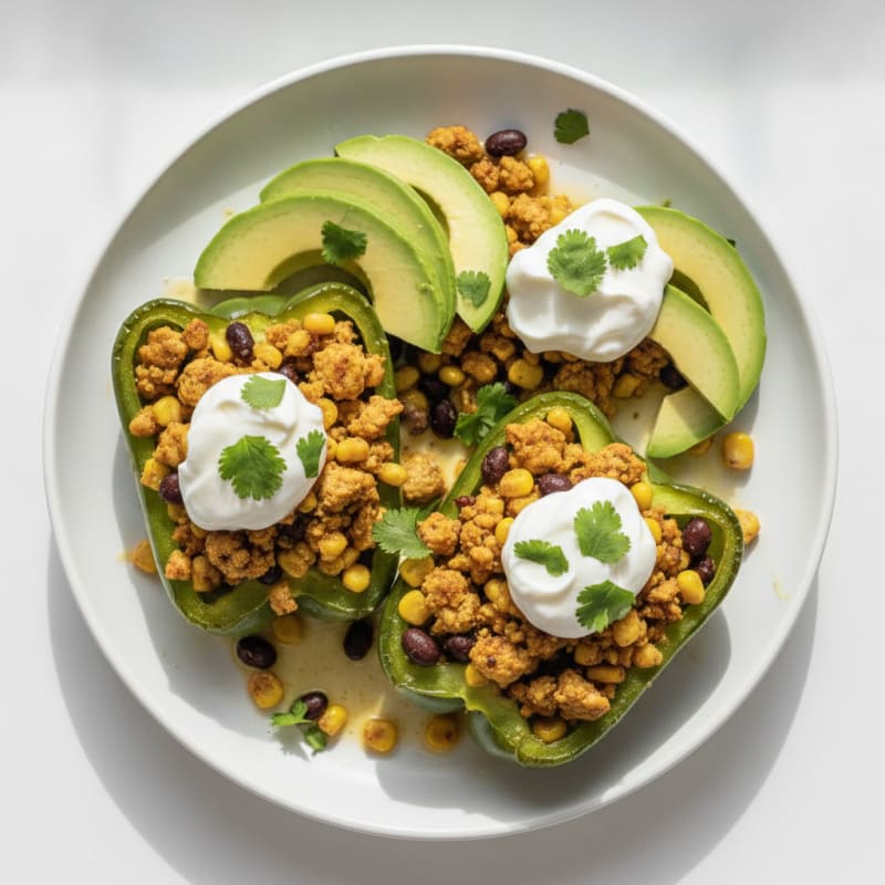 Air-Fried Mexican Tofu Stuffed Peppers