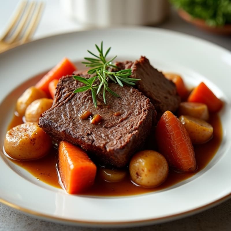Tender Braised Pot Roast with Root Vegetables