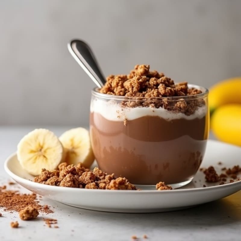 Creamy Chocolate Protein Smoothie Bowl with Crunchy Granola