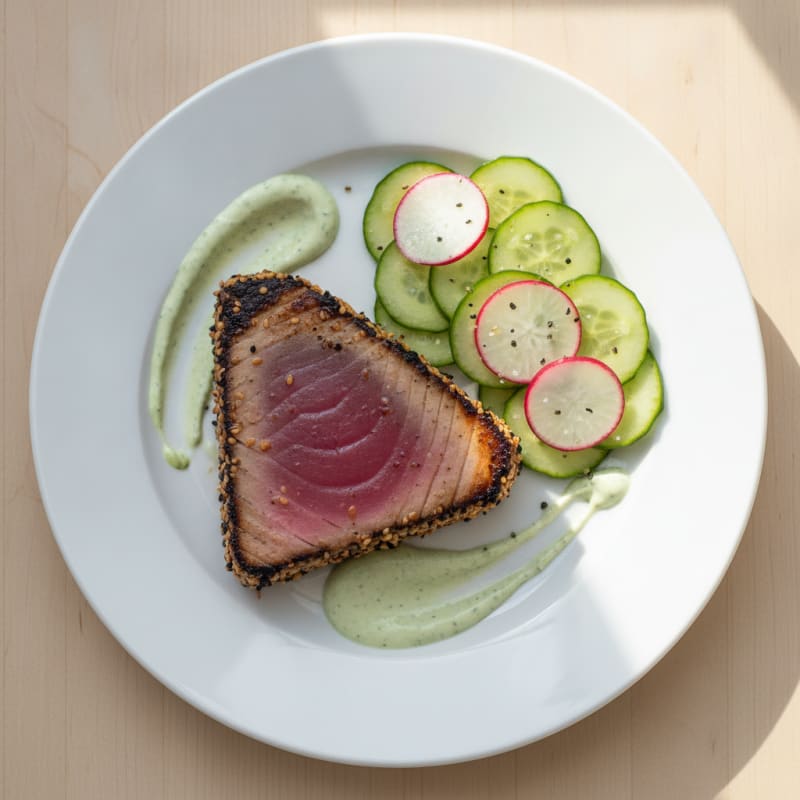 Pan-Seared Ahi Tuna with Wasabi Mayo