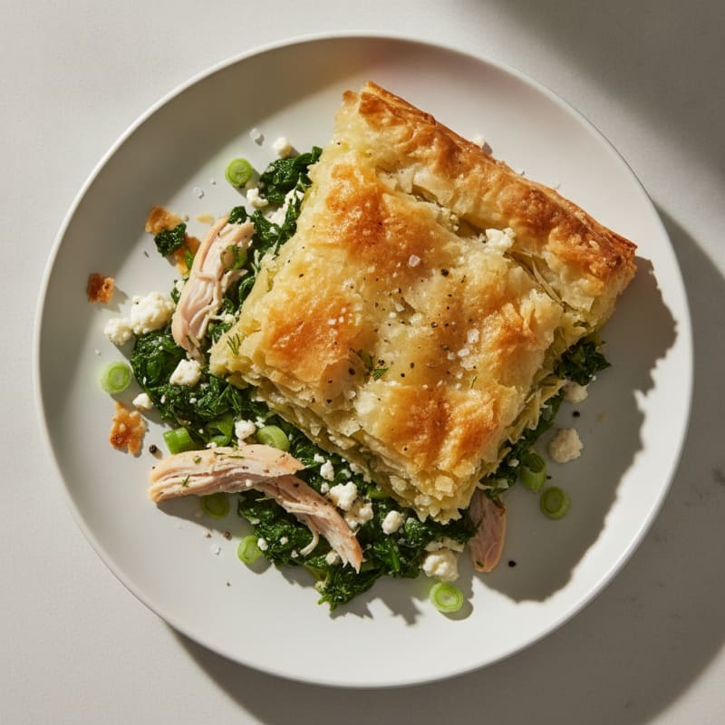 Protein-Packed Spinach and Feta Phyllo Pie