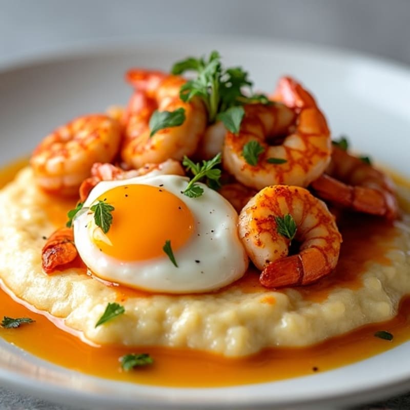Spicy Pan-Seared Shrimp with Creamy Grits