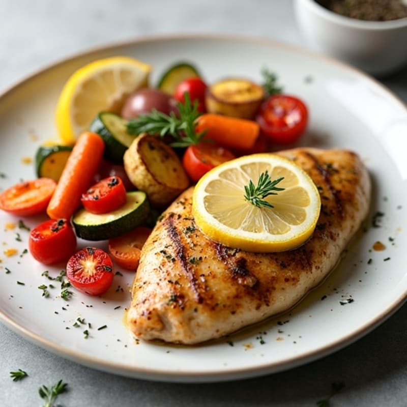 Lemon Herb Roasted Chicken with Crispy Roasted Vegetables