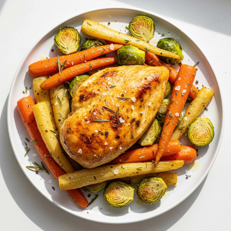 Golden Herb-Roasted Chicken with Root Vegetables