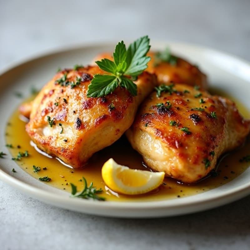 Crispy Herb-Roasted Chicken Thighs with Garlic