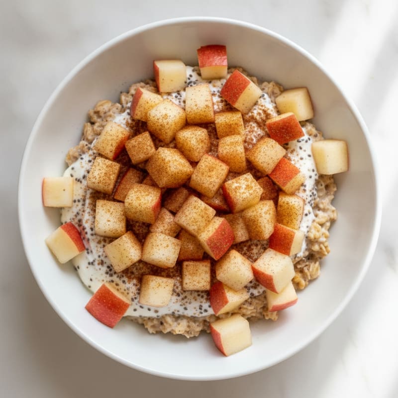 Apple Cinnamon Overnight Oats with Yogurt