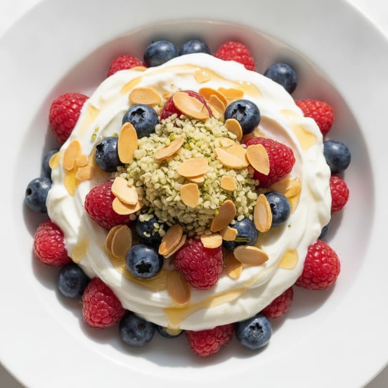 Greek Yogurt Parfait with Mixed Berries and Protein Crunch
